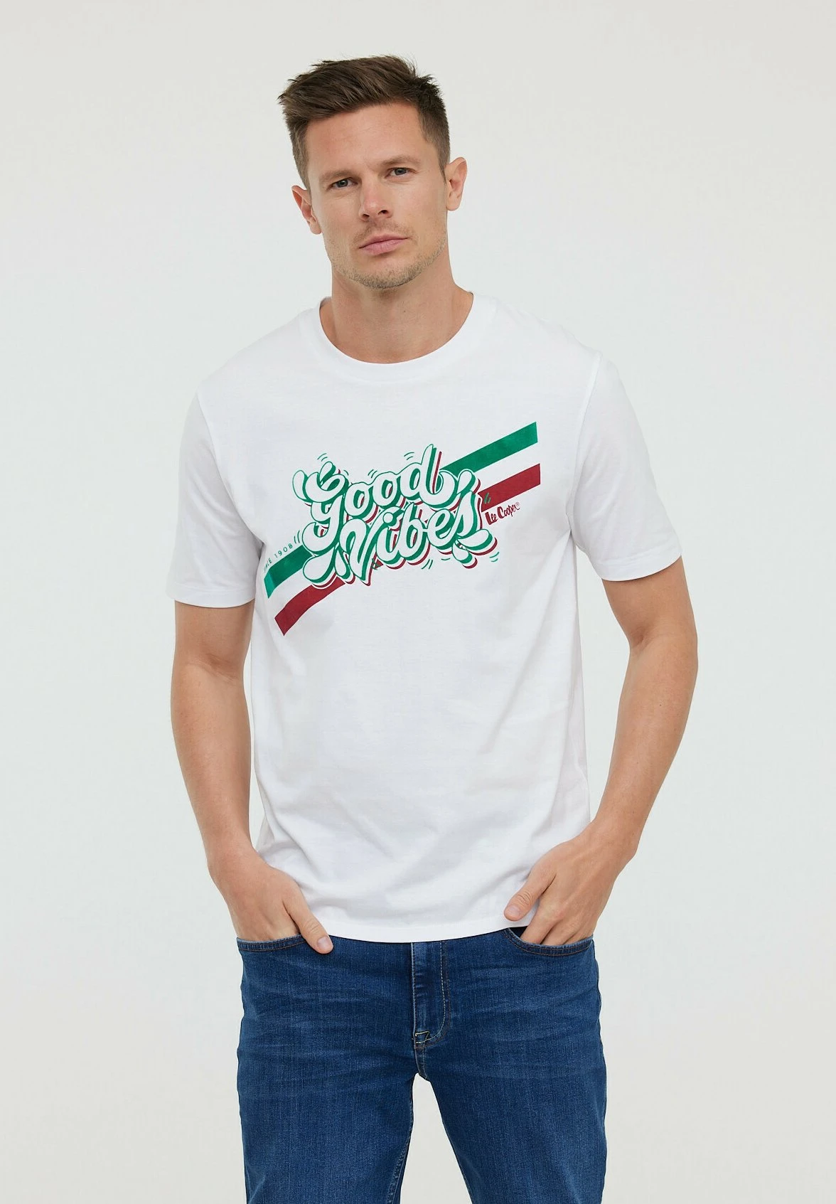 Lee Cooper Azzip Mc - T-Shirt Print - Optic White 1 Lee Cooper Azzip Mc - T-Shirt Print - Optic White