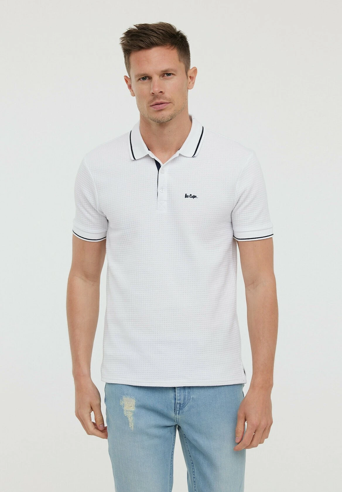 Lee Cooper Bezzi Mc - Poloshirt - Optic White 1 Lee Cooper Bezzi Mc - Poloshirt - Optic White