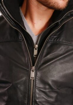 Lee Cooper Long Jacket With Collar Shirt - 2 SplitSide Pockets - Fr - Leren Jas - Black 7 Lee Cooper Long Jacket With Collar Shirt - 2 SplitSide Pockets - Fr - Leren Jas - Black -Lee Cooper 590482f87da348928be118823731492e