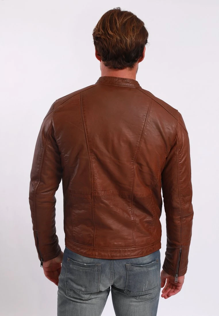 Lee Cooper Buglem - Imitatieleren Jas - Cognac 3 Lee Cooper Buglem - Imitatieleren Jas - Cognac - Afbeelding 3