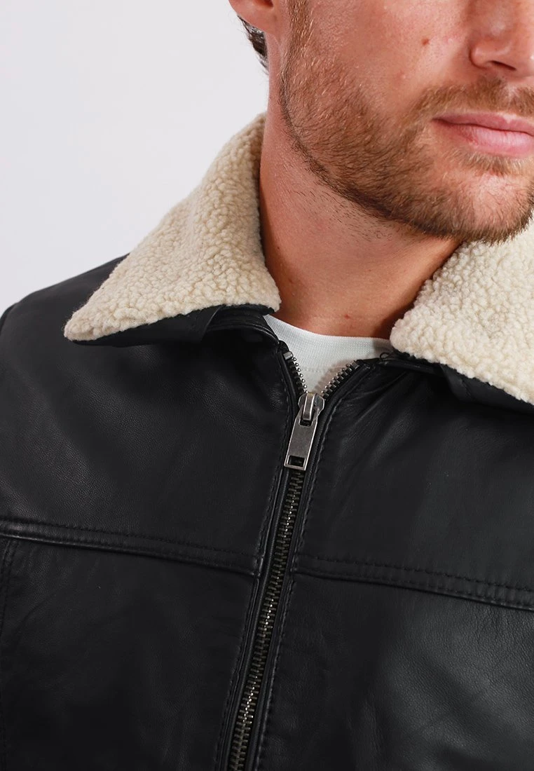 Lee Cooper Barnabe - Leren Jas - Black 4 Lee Cooper Barnabe - Leren Jas - Black - Afbeelding 4