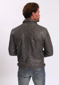 Lee Cooper Leather Jacket With Collar Shirt - 2 Split Side Pockets - - Leren Jas - Vintage Grey 5 Lee Cooper Leather Jacket With Collar Shirt - 2 Split Side Pockets - - Leren Jas - Vintage Grey -Lee Cooper ad1ace4cf7614eb5a31f40550c68fbb5