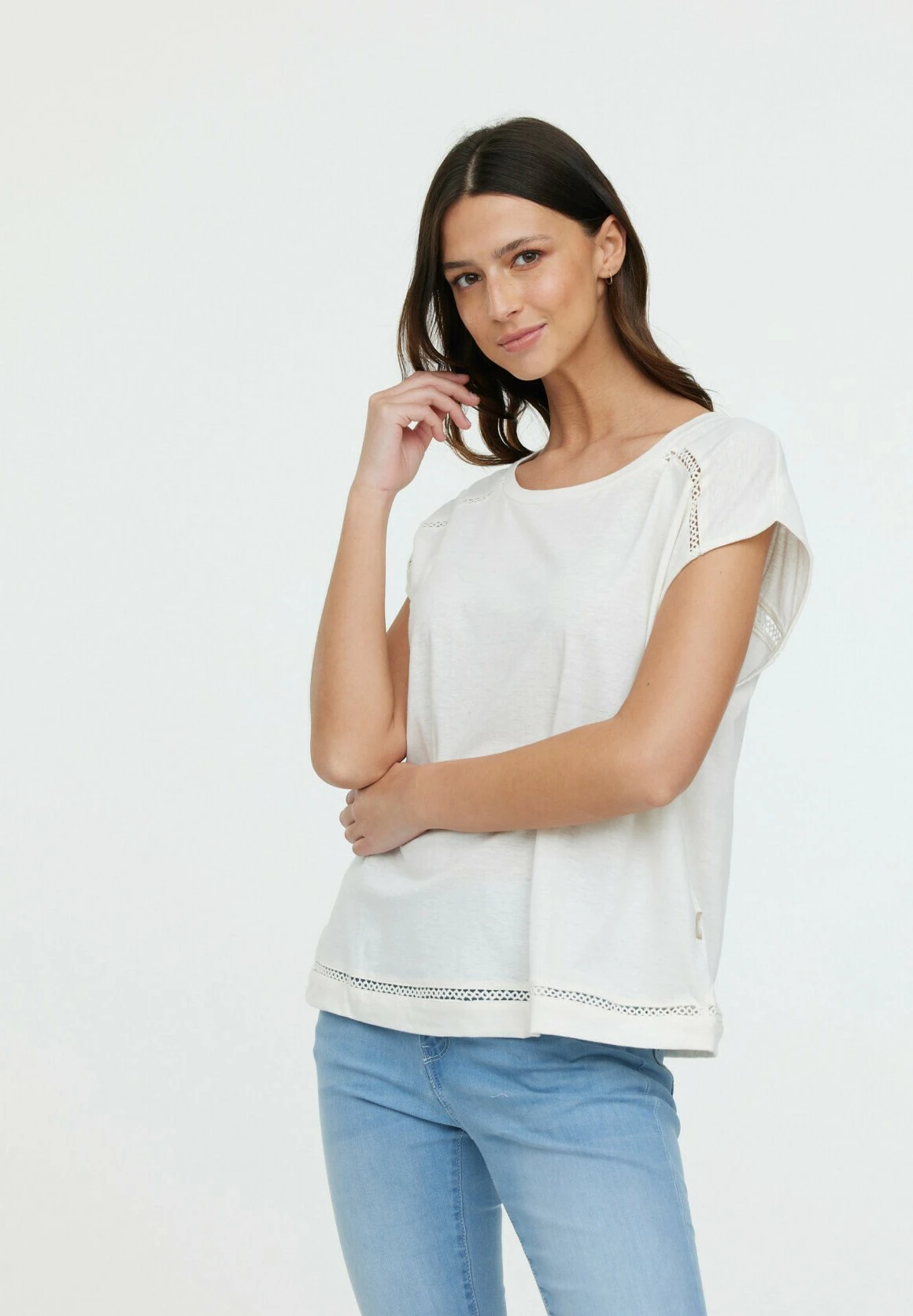 Lee Cooper Aniele Sm - T-Shirt Print - Cream 4 Lee Cooper Aniele Sm - T-Shirt Print - Cream - Afbeelding 4