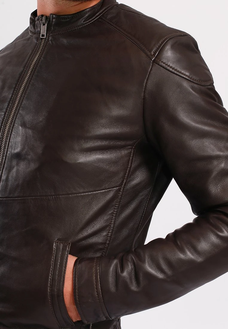 Lee Cooper Buglem - Imitatieleren Jas - Brown 4 Lee Cooper Buglem - Imitatieleren Jas - Brown - Afbeelding 4