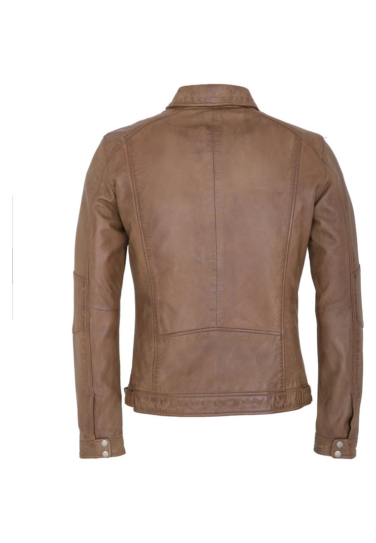 Lee Cooper Leather Jacket With Collar Shirt - 2 Split Side Pockets - - Leren Jas - Vintage Cognac 2 Lee Cooper Leather Jacket With Collar Shirt - 2 Split Side Pockets - - Leren Jas - Vintage Cognac - Afbeelding 2