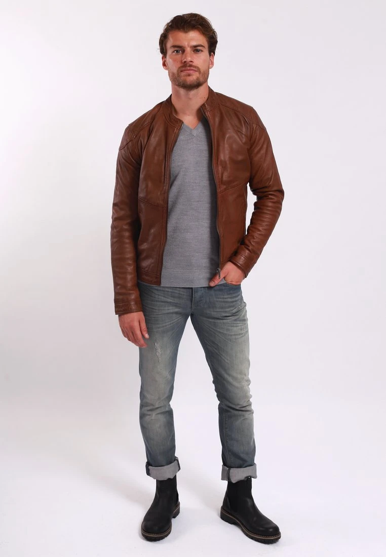 Lee Cooper Buglem - Imitatieleren Jas - Cognac 2 Lee Cooper Buglem - Imitatieleren Jas - Cognac - Afbeelding 2